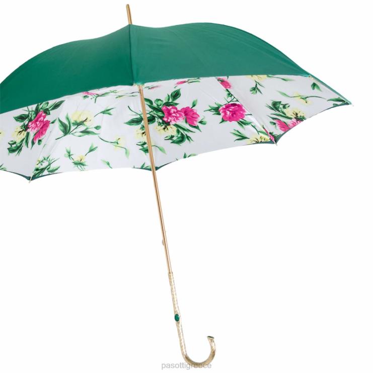 ομπρέλα | PASOTTI 189 5g763-5 p5 - σμαραγδένια πράσινη ομπρέλα λουλουδιών 2N6B8325 γυναίκες